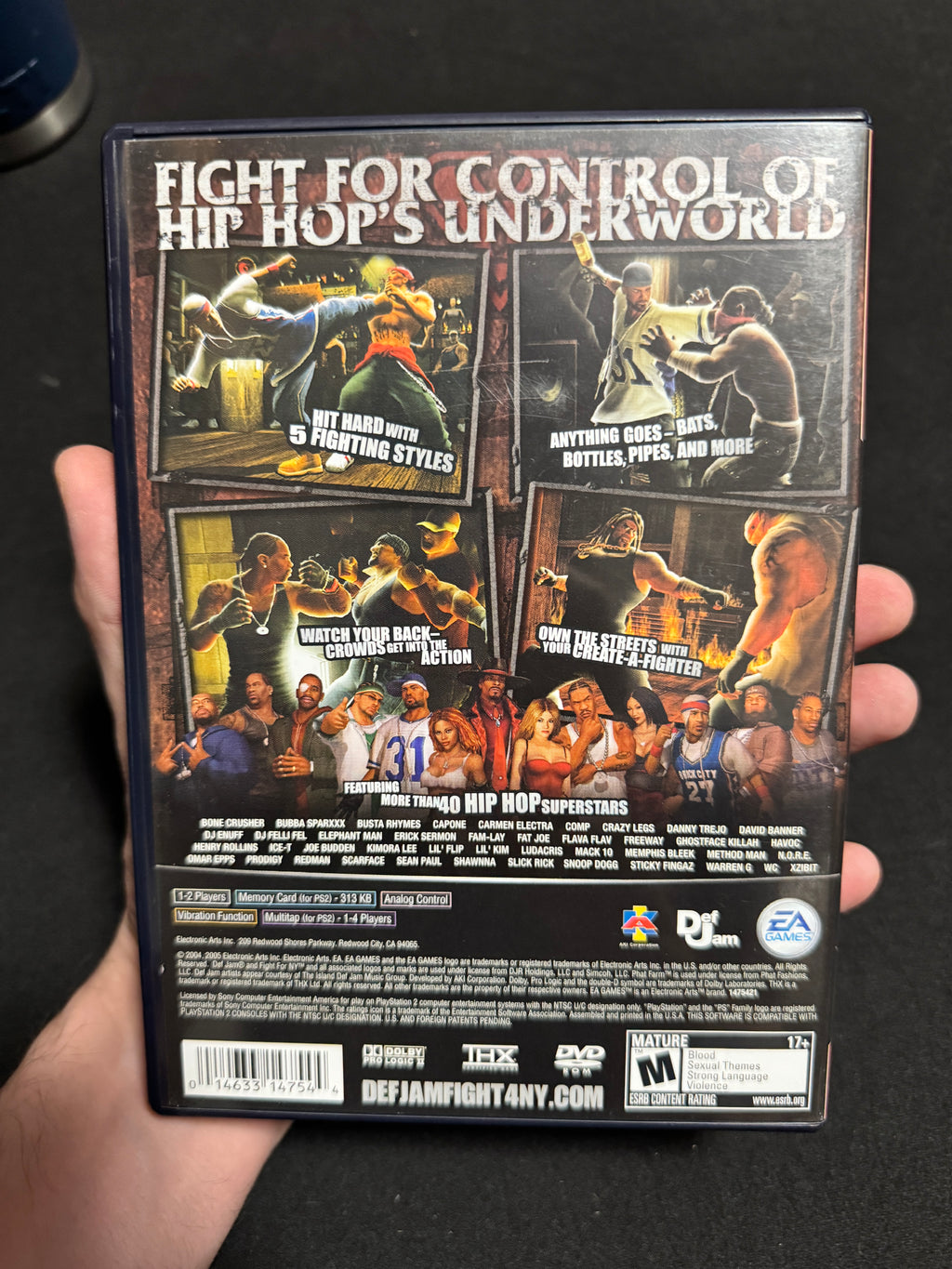 Def Jam Fight For NY - Greatest Hits Case/ Black label Disc & manual - Playstation 2