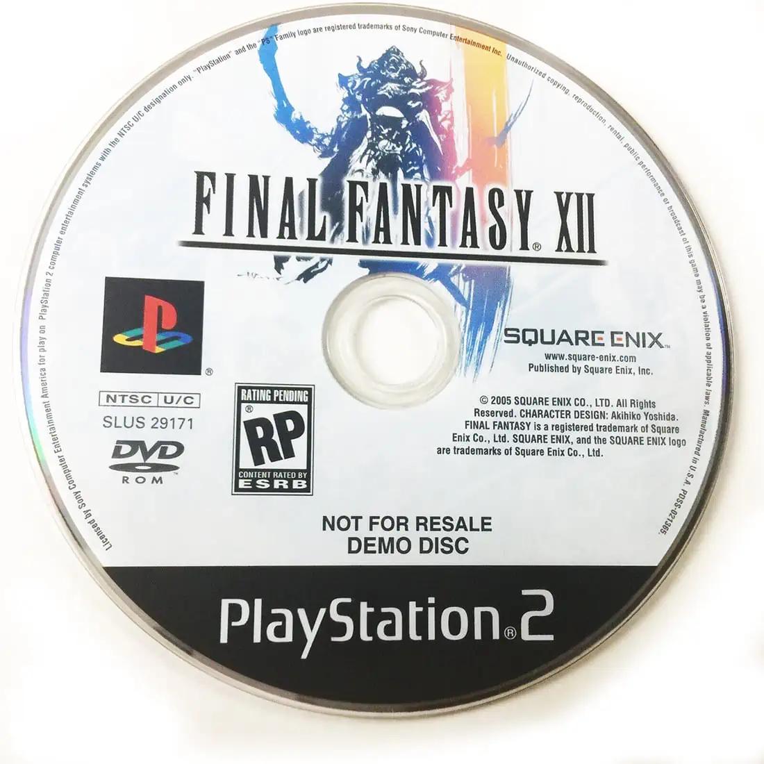 Final Fantasy XII [Not For Resale Demo Disc] - Playstation 2